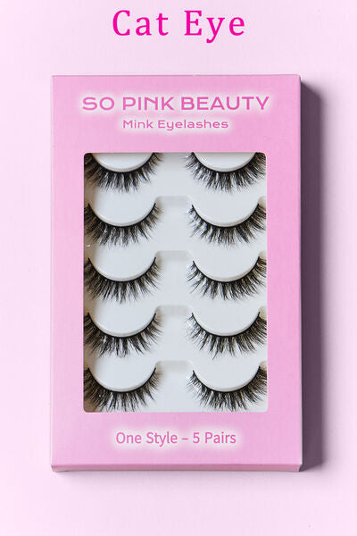 SO PINK BEAUTY Faux Mink Eyelashes 5 Pairs